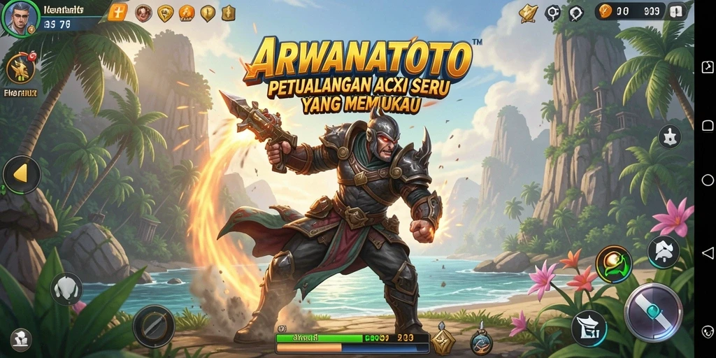 Tampilan gameplay ARWANATOTO yang epik dan mendebarkan.