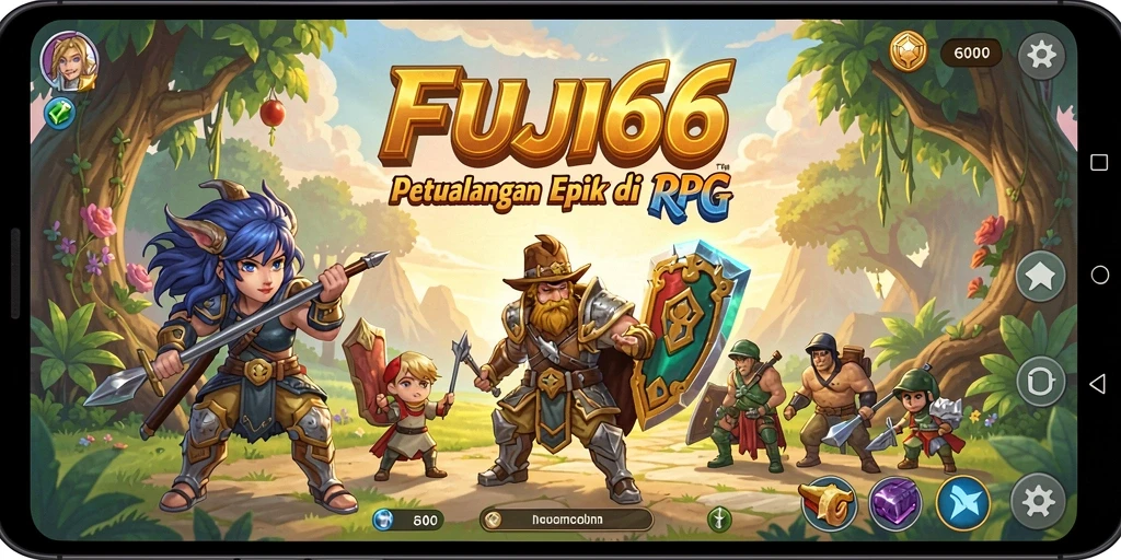 Tangkapan layar utama FUJI66 menampilkan pertempuran seru di dunia RPG.
