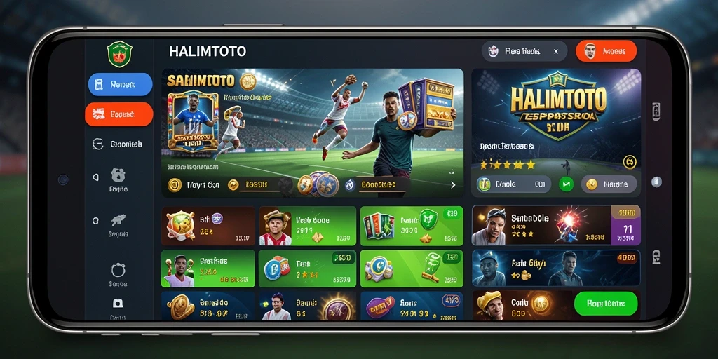 Tampilan gameplay menarik dari app HALIMTOTO yang fokus pada sportsbook.