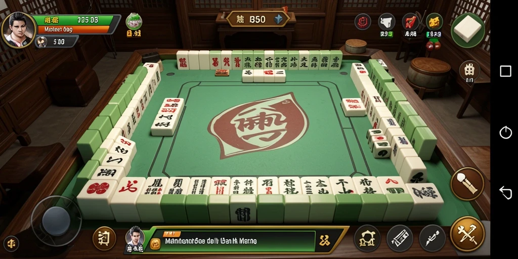 Tampilan gameplay seru HO3 dalam permainan Mahjong.