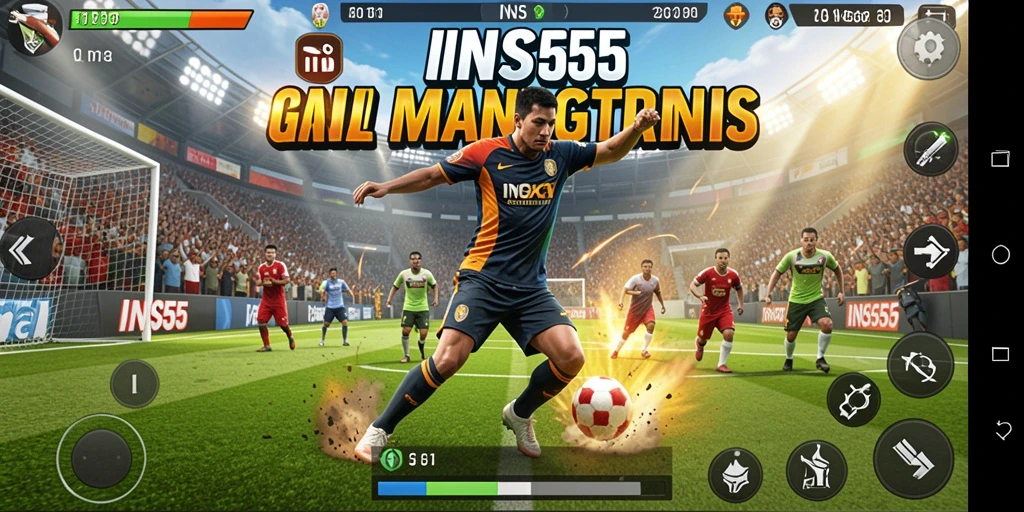 Tampilan screenshot <strong>INS55</strong> menampilkan intensitas permainan olahraga yang mengesankan.