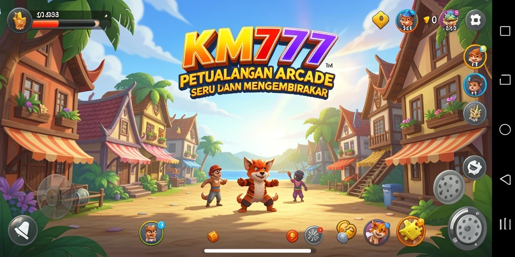 Screenshot gameplay KM777 menampilkan keseruan aksi penuh warna.