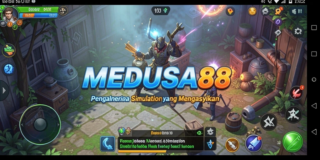 Tangkapan layar MEDUSA88 menunjukkan gameplay Simulation yang mendalam.