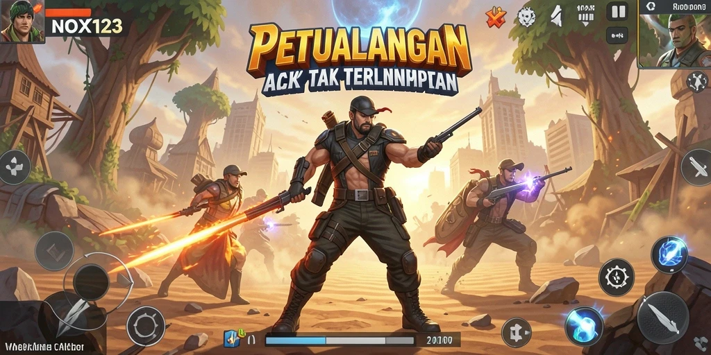 Tampilan aksi seru dari gameplay NOX123 yang mendebarkan.