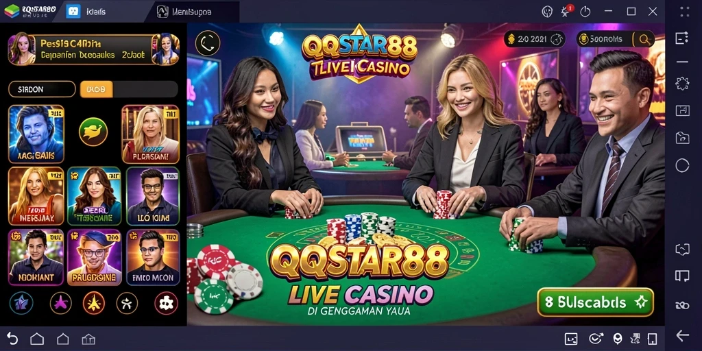 Tampilan gameplay Live Casino yang memukau di QQSTAR88.