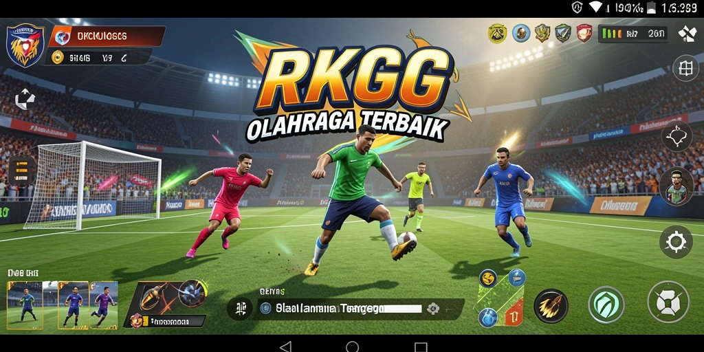 Tangkapan layar utama RKGG menampilkan aksi seru dalam permainan olahraga.
