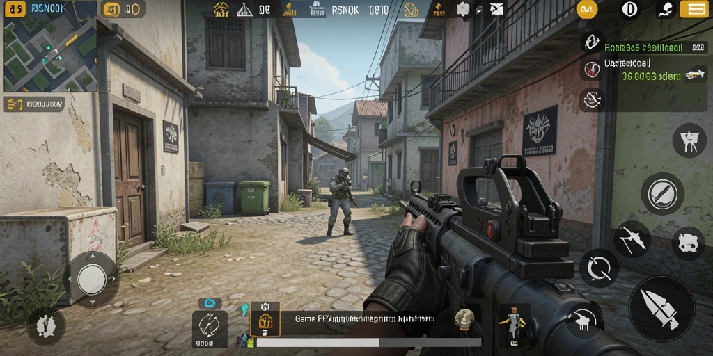 Tangkapan layar gameplay RSNOK menampilkan aksi tembak-menembak yang mendebarkan.